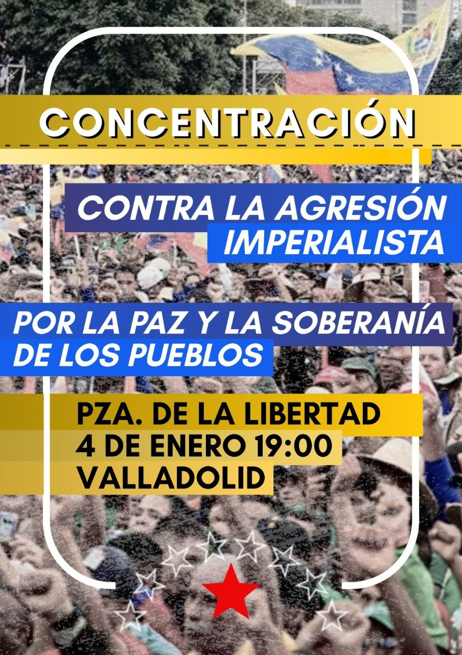 Concentración en apoyo a Venezuela – Domingo 4 enero – 19h – Plaza de la Libertad