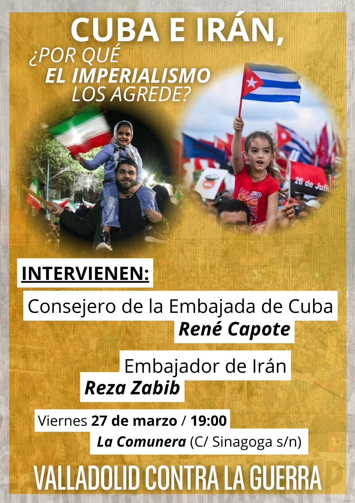 Charla «Cuba e Irán, ¿por qué el imperialismo los agrede?» – Viernes 27 de marzo – 19h